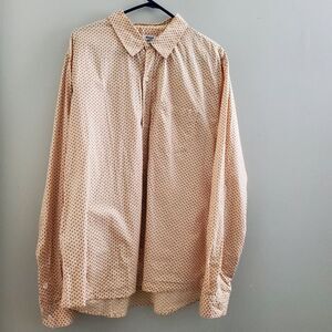 MADRAS A.P.C. Cream Brown Dragonfly print button up long sleeve shirt XL